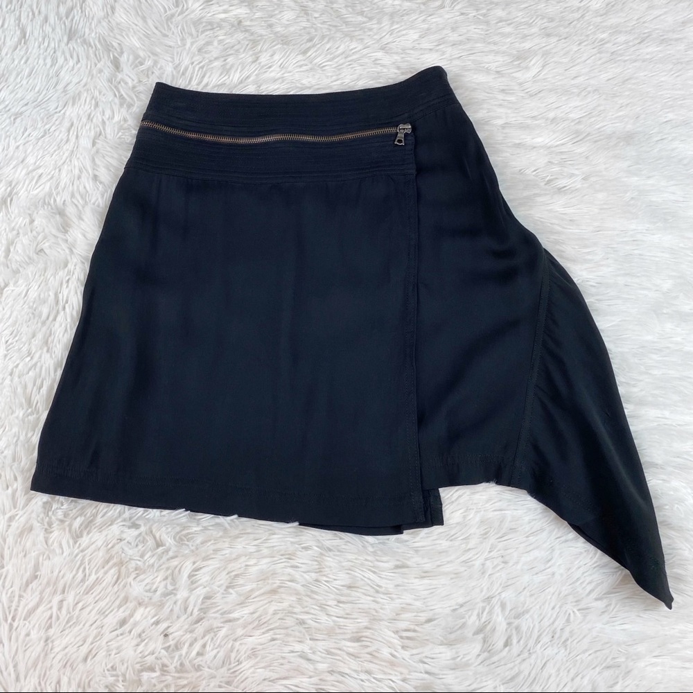 Robert Rodriguez zipper wrapped mini skirt in black